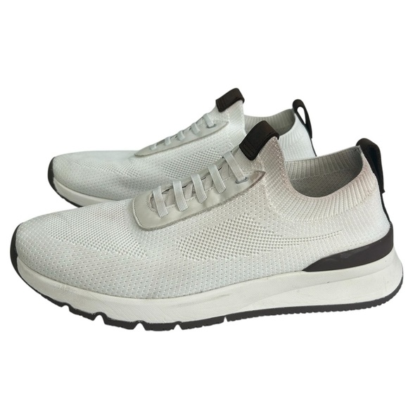 johnnie-O Prima Fly-Knit Lightweight Running Sneaker White Brown Mens SZ 12 READ - Picture 5 of 15